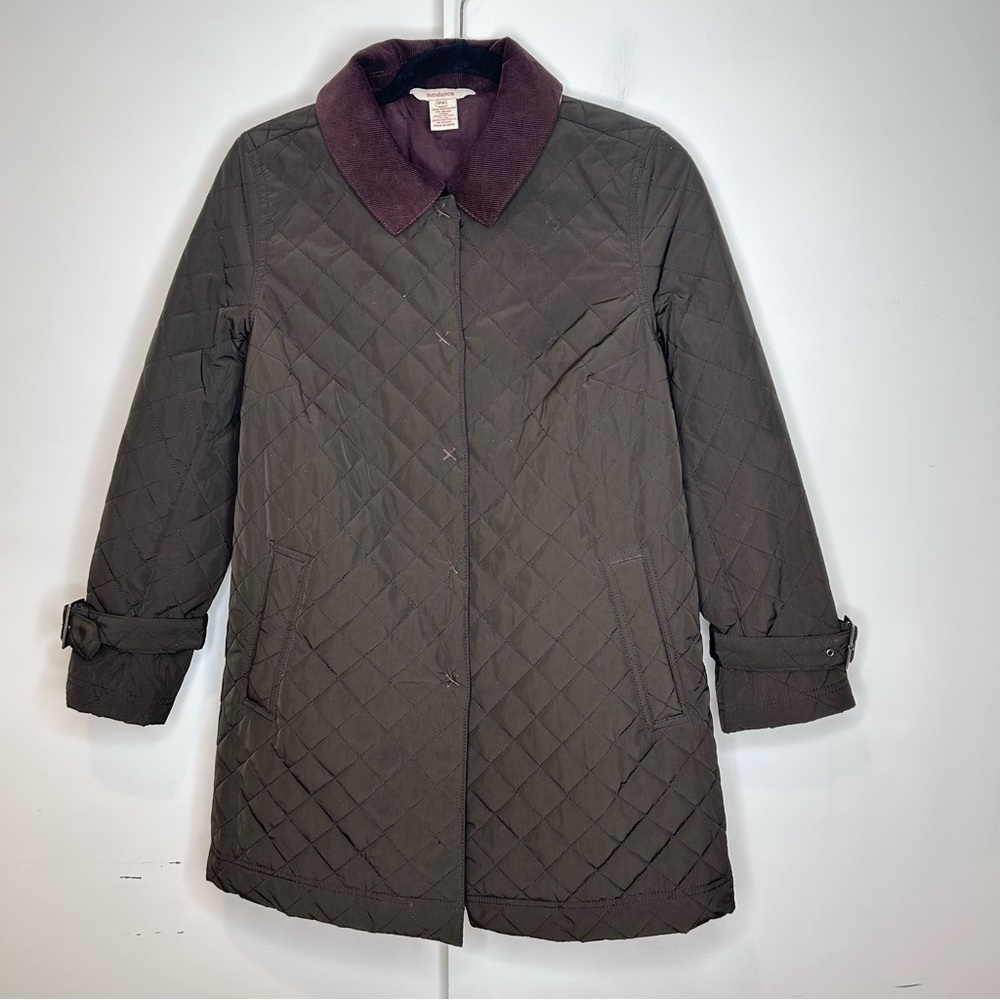 SUNDANCE Catalog Quilted Utility Corduroy Collar Barn Jacket